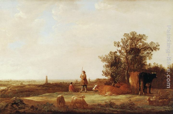 View of a Plain painting - Aelbert Cuyp View of a Plain art painting